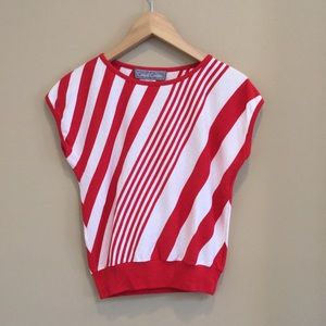 Red and white stripped vintage tee
